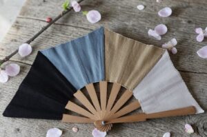 Abanico de lino series con flores